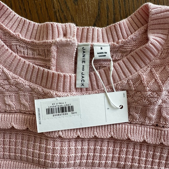 NWT Janie and Jack The Heights Sweater Dress Peachskin Sweater Dusty Light Pink - Picture 4 of 10